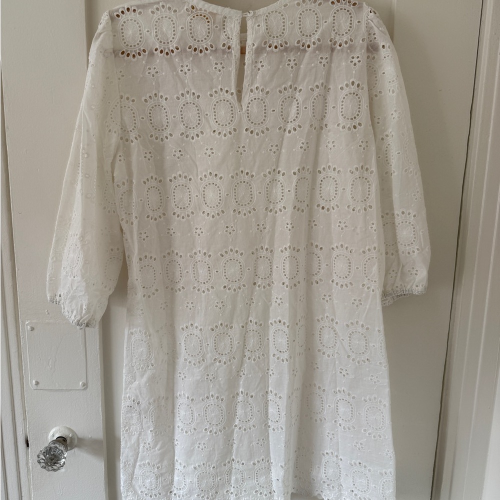 Natalie Martin White Eyelet Mini Dress